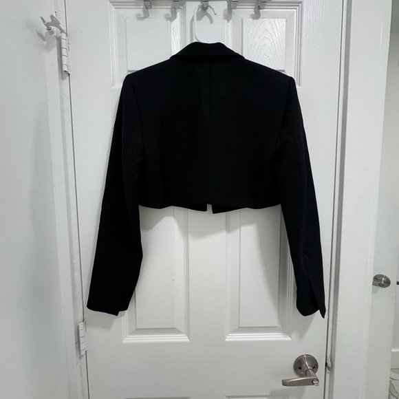 Zara Black Cropped Blazer Tailored Formal Jacket - Picture 4 of 4